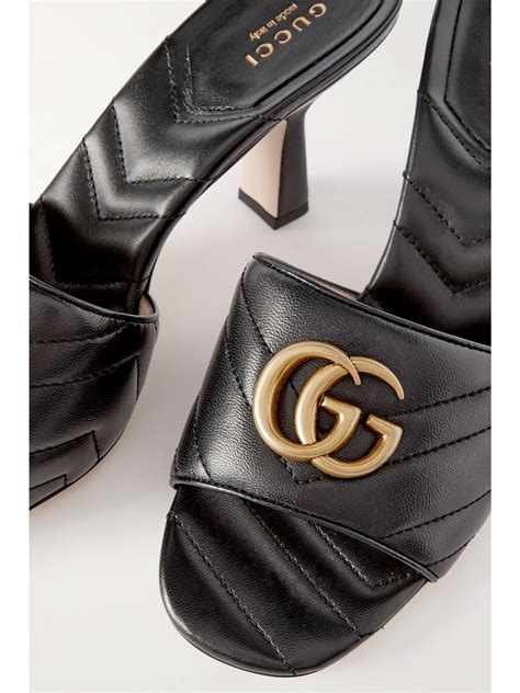 gucci marmont mule silver|GUCCI Marmont logo.